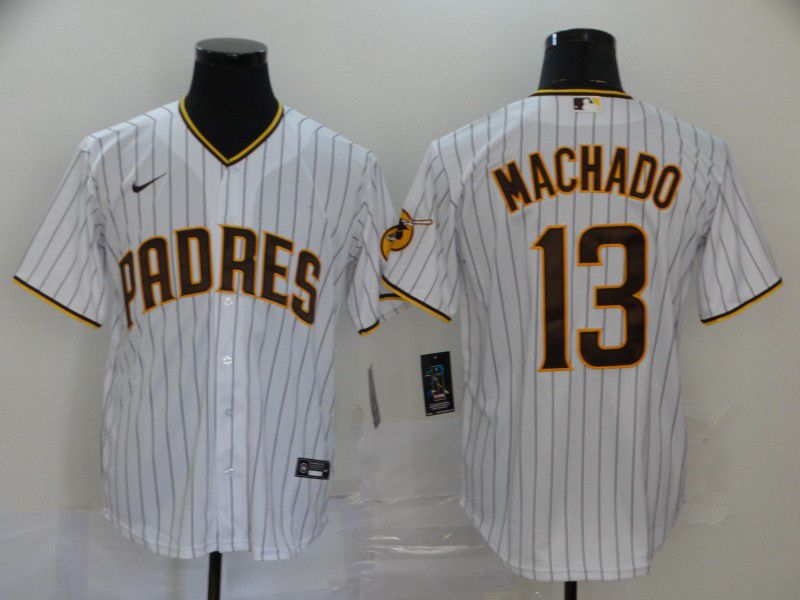 Men San Diego Padres #13 Machado White Nike Game MLB Jerseys->san diego padres->MLB Jersey